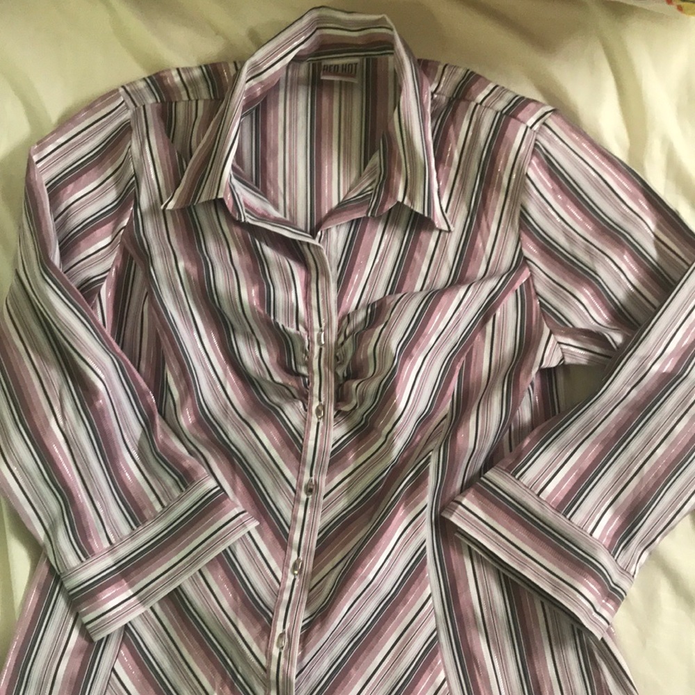 Red hot unique blouse with 3/4 Sleeves
